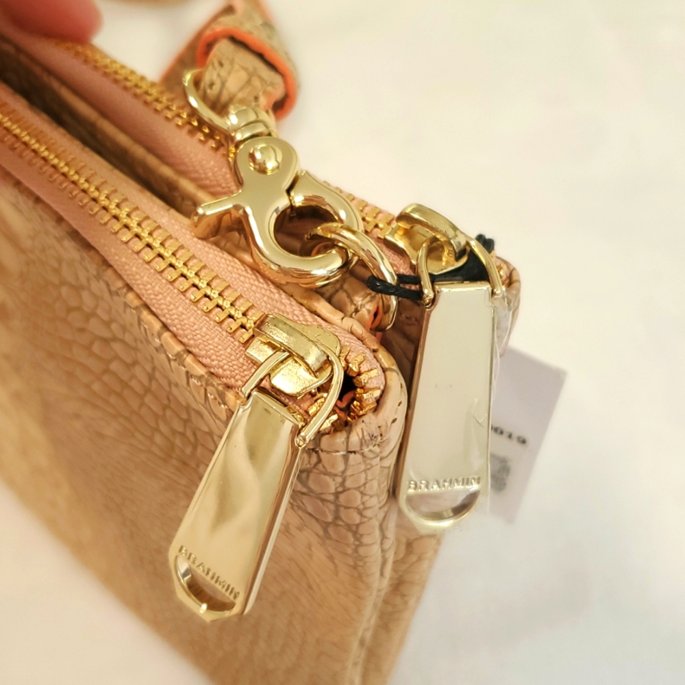 NWT Brahmin Perri Crossbody Coral Whitney Genuine Leather Bag - Picture 7 of 11